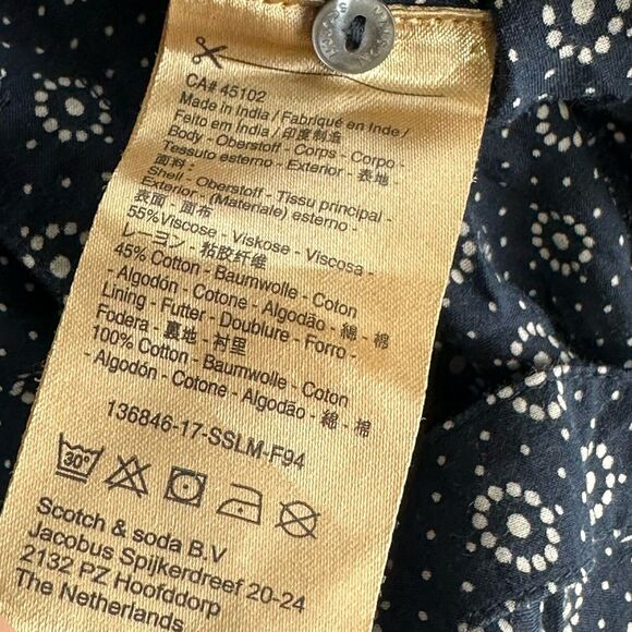 Scotch & Soda Maison Scotch short sleeve blue pockets geometric printed Romper 1 - Picture 11 of 12